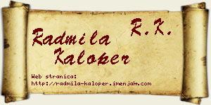 Radmila Kaloper vizit kartica